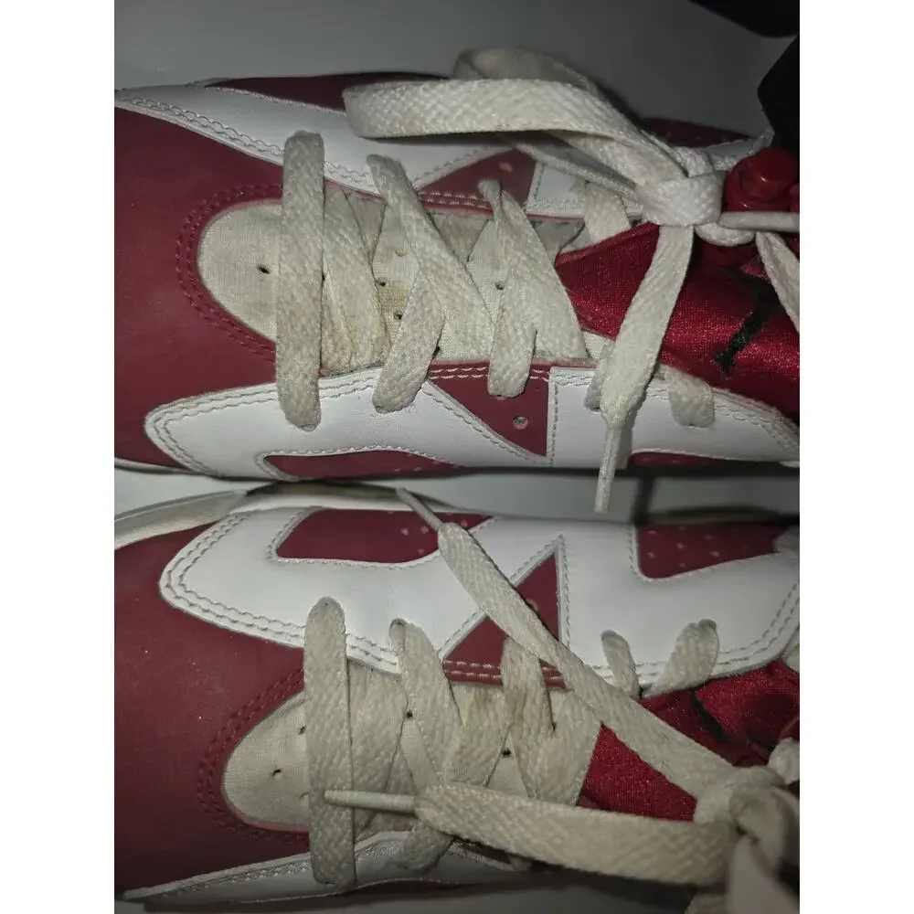 Air Jordan 6 Retro Carmine 2014 Size 9.5 White Red 384664-160 Men's Shoes